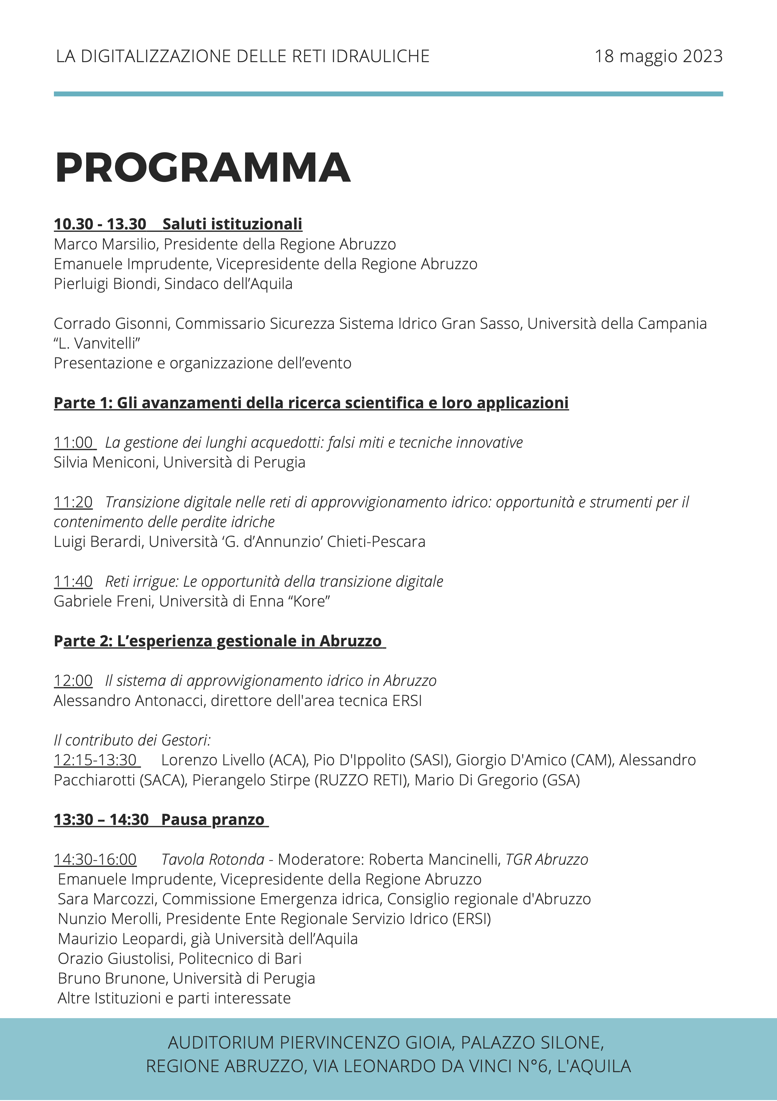 digitalizzazione reti idrauliche program